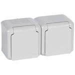 LEGRAND - 782394 Блок двоен контакт шуко 16A открит монтаж IP44 сив