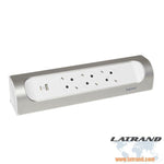 РАЗКЛОНИТЕЛЕН ЪГЪЛОВ 3х ШУКО+USB A+C LEGRAND - БЯЛ/АЛУМИНИЙ