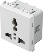 Контакт мулти стандарт 2P+E 13A 2 мод. цвят Бял мат Modul TEM, VM55MW