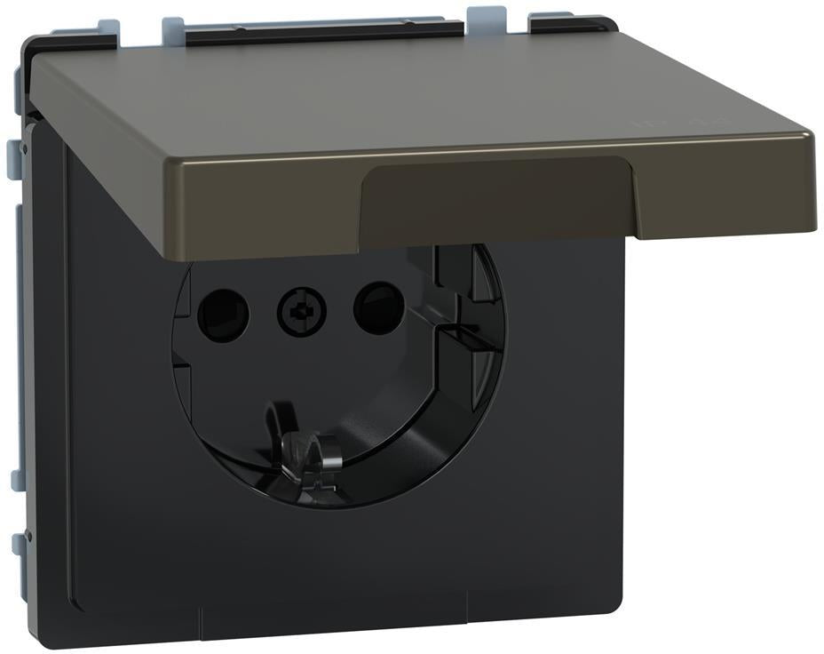 Механизъм контакт шуко с лицев панел IP44 цвят Мока System Design Merten SE, SCHNEIDER ELECTRIC, MEG2314-6052