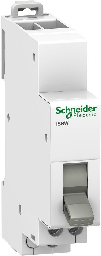 Ум шалтер I-0-II DIN монтаж Acti 9 iSSW 20A 1P 250V 1 мод. SE, SCHNEIDER ELECTRIC НИСКО НАПРЕЖЕНИЕ, A9E18073