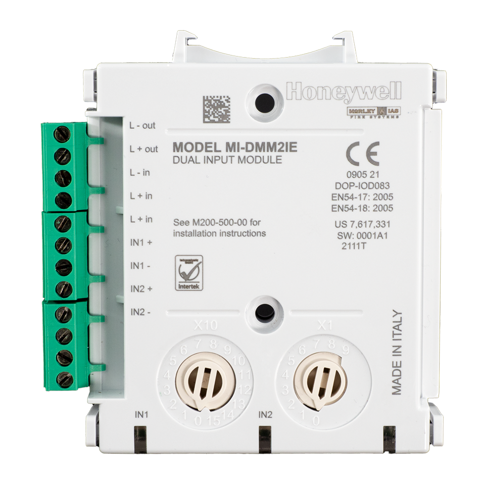 Адресируем модул с изолатор, 2 входа, DIN монтаж, MI Honeywell, HONEYWELL, MI/DMM2IE