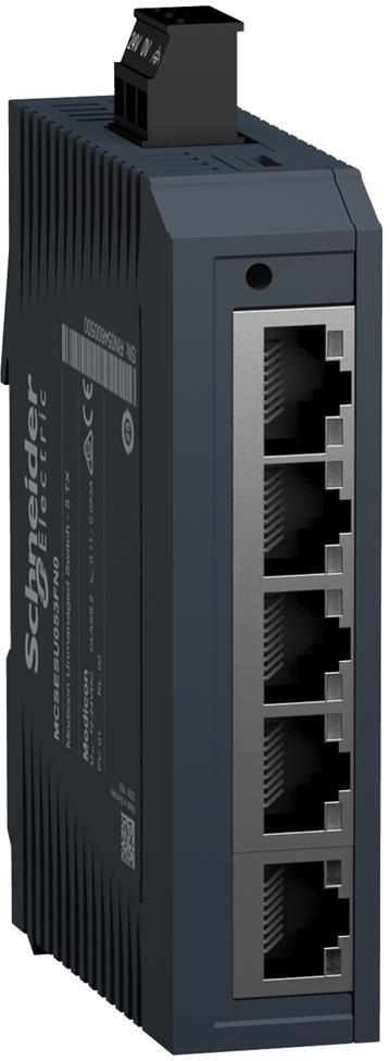 Мрежов комутатор, 5x 10/100 Mbps, за DIN монтаж, 12...24V DC SE, SCHNEIDER ELECTRIC НИСКО НАПРЕЖЕНИЕ, MCSESU053FN0