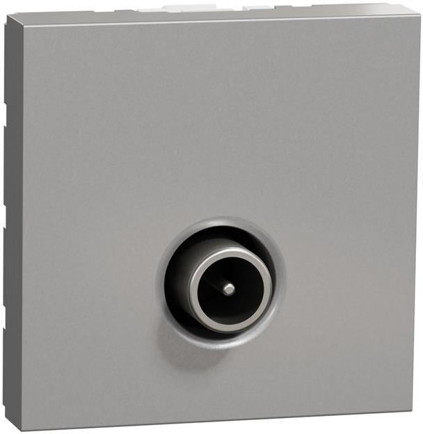 Розетка TV тип коаксиал 1.5dB 2 мод. цвят Алуминий Unica SE, SCHNEIDER ELECTRIC, NU346230