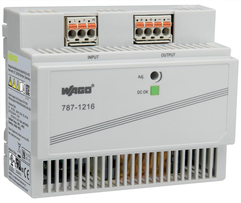 Захранващ блок 1P In:100...240Vac Out:24Vdc 4.2A Wago, WAGO, 787-1216