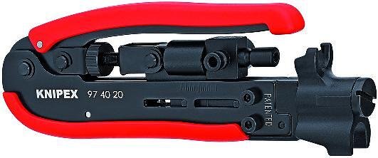 Инструмент за кримпване на F и BNC конектори RG6/11/59, Knipex - K974020SB