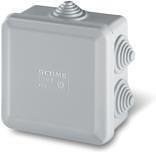Кутия 80х80x40мм IP55, UV, 6 кабелни мембрани за PG16, затваряне на клик, new, серия Cubox Scame-680.003