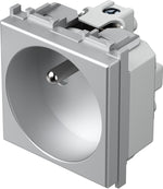 Контакт френски стандарт 2P+E 16A 2 мод. цвят Сребро мат Modul TEM, VM40ES