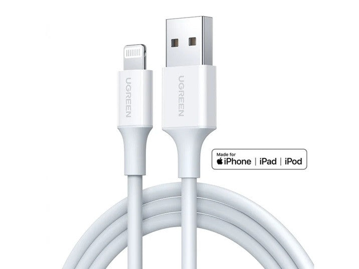 US155 КАБЕЛ USB А / Lightining MFI 2m UGREEN - БЯЛ
