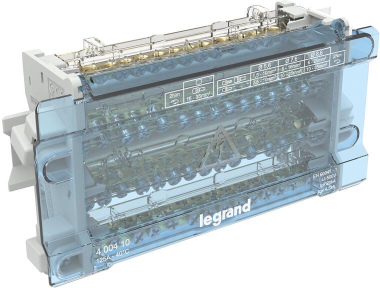 Разпределителен клемен блок 125А 4P 10 модула Legrand, LEGRAND НИСКО НАПРЕЖЕНИЕ, 400410
