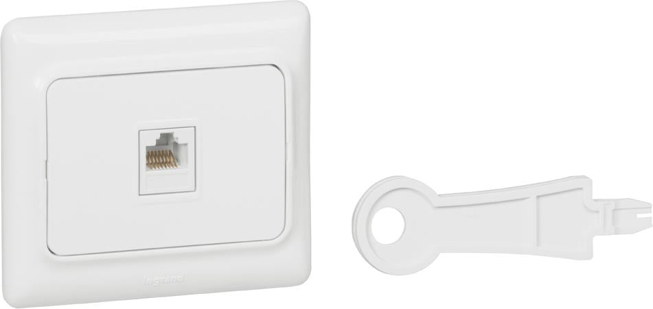 Компютърна розетка RJ45 5е цвят Бял моноблок Kaptika Legrand /до изчерпване/, LEGRAND, 782124