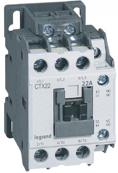 Контактор CTX3-22 3P 11kW (22A AC-3) 1NO-1NC 24Vac Legrand, LEGRAND НИСКО НАПРЕЖЕНИЕ, 416110