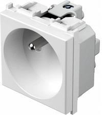 Контакт френски стандарт 2P+E 16A 2 мод. цвят Бял гланц Modul TEM, VM40PW