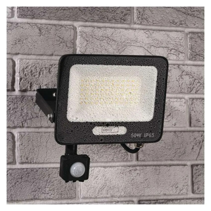 Прожектор LED 50W 4000K 5000lm 120° x 120° 20000h IP65 черен с датчик GLARO EMOS, ZS2344B