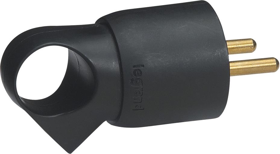 Щепсел черен 2P+T 16A френски с ринг Legrand, LEGRAND, 50428