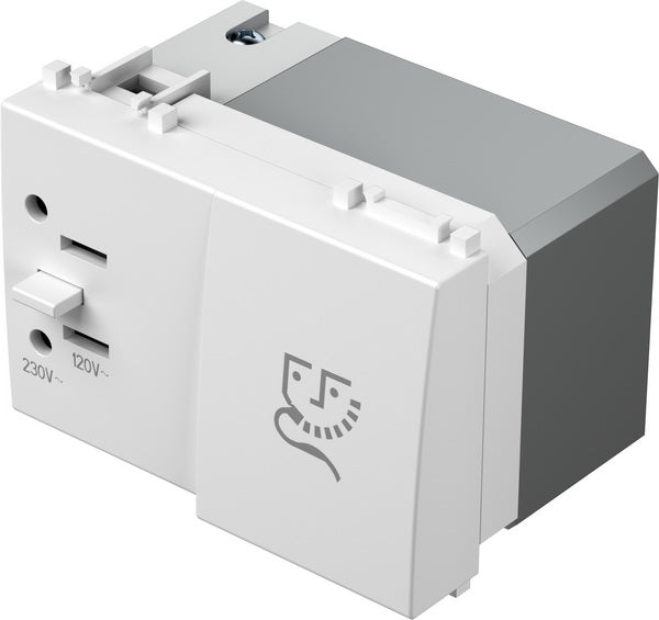 Контакт за самобръсначка 3 мод. цвят Бял гланц Modul TEM, EM60PW