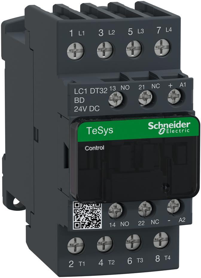 Контактор TeSys D 4P 4NO (32A AC-1) 24Vdc SE, SCHNEIDER ELECTRIC НИСКО НАПРЕЖЕНИЕ, LC1DT32BD