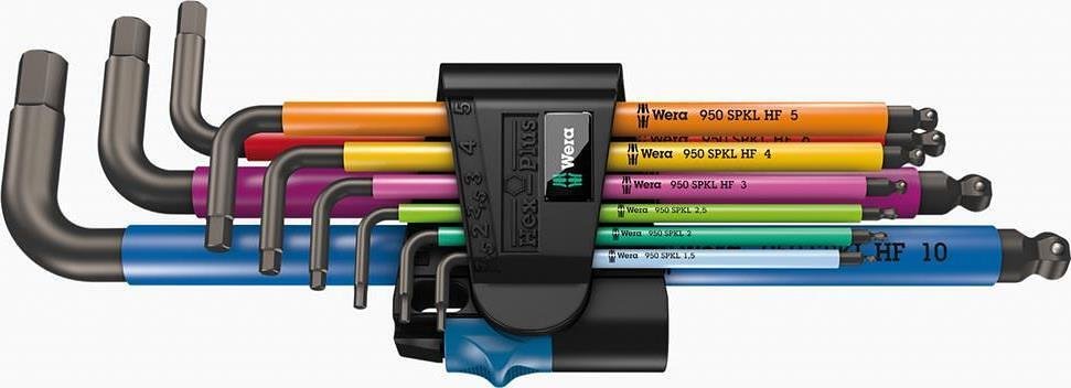 Комплект шестограми, 9х (1.5…10), в щипка, 950 SPKL L-key Multicolour HF Wera - W022210