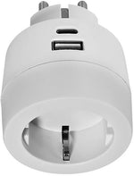 Адаптер за контакт бял с USB A+C 1 х шуко Commel, COMMEL, C240-801