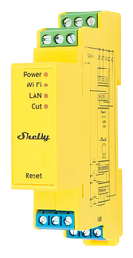 Димер 5x за ленти 192W@12V, 384W@24V с мерител за DIN монтаж Shelly PRO RGBWW PM - 268216, SHELLY