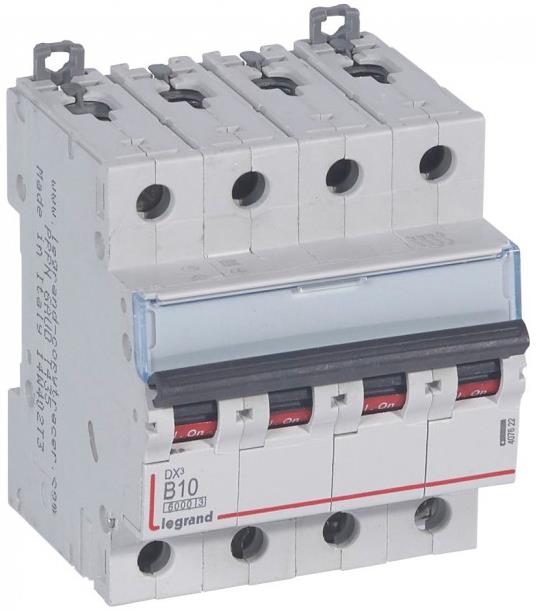 Автоматичен прекъсвач DX3 4P 10A крива B 6kA Legrand, LEGRAND НИСКО НАПРЕЖЕНИЕ, 407622