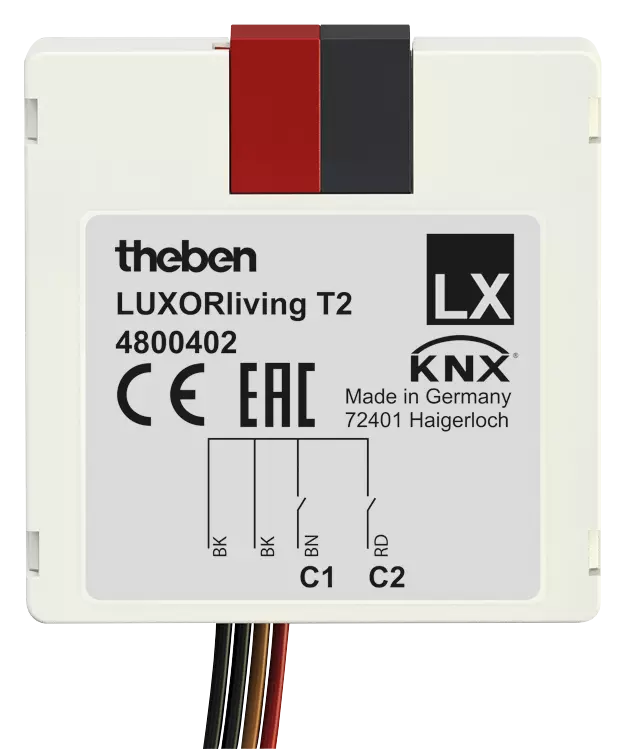 Модул входове T2 2х канала 40х40mm LUXORliving Theben, KNX, 4800402