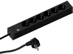 Разклонител ЧЕРЕН 6x2P+E с кабел 2 метра / 3x1.5мм2 CONNECT LINE, Bachmann, BACHMANN, B420.0018