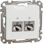 Розетка 2xRJ45 STP cat.6A S-One цвят Бял Sedna SE, SCHNEIDER ELECTRIC, SDD111467S