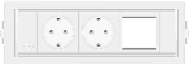 Модул Level-C 3M с 2х Шуко и 1х празен модул, цвят Бял, ABL, ABL Сърбия, 2G01F2A1