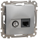Розетка TV+RJ45 UTP cat.6 цвят Алуминий Sedna SE, SCHNEIDER ELECTRIC, SDD113469T