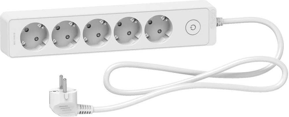 Разклонител бял 5 гнезда 1.5 метра /1.5mm2 и ключ серия UNICA SE, SCHNEIDER ELECTRIC, ST9451W