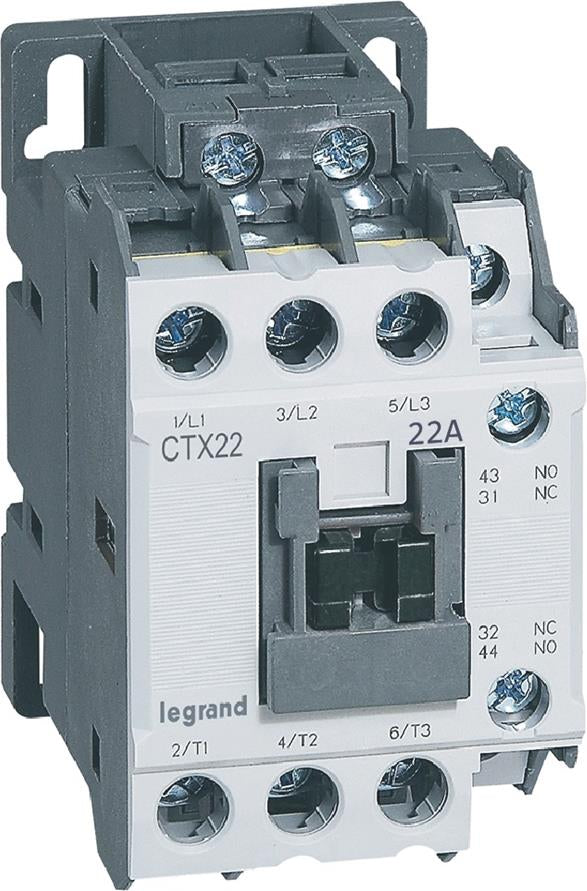 Контактор CTX3-22 3P 11kW (22A AC-3) 1NO-1NC 230V 50/60Hz Legrand, LEGRAND НИСКО НАПРЕЖЕНИЕ, 416116