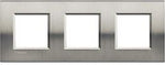 Рамка 3х2 мод. метална правоъгълна Brushed steel LL Bticino, BTICINO, LNA4802M3ACS