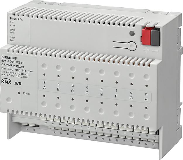 Актуатор входове N264E11 8х 12…230Vac/dc + 8х сух контакт 6DIN KNX Siemens, 5WG1264-1EB11
