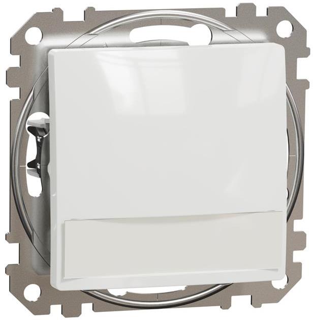 Бутон с подсветка 12V и етикет цвят Бял Sedna SE, SCHNEIDER ELECTRIC, SDD111143L