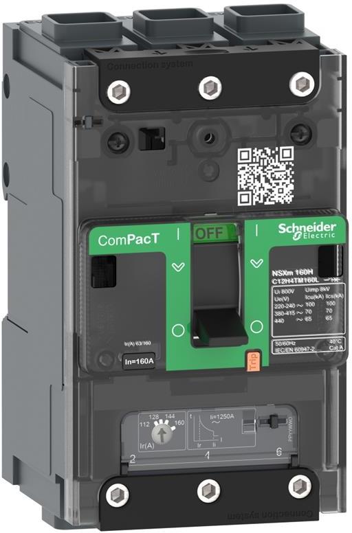 Автомат NSXm B 3P 125А TM 25kA, за DIN монтаж, регулируем (In x 0.7...1) SE, SCHNEIDER ELECTRIC НИСКО НАПРЕЖЕНИЕ, C12B3TM125L