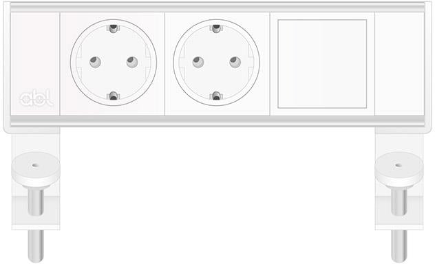 Модул Flexi 3M с 2х Шуко и 1х празен модул, цвят Бял, ABL, ABL Сърбия, 2A21F2A1