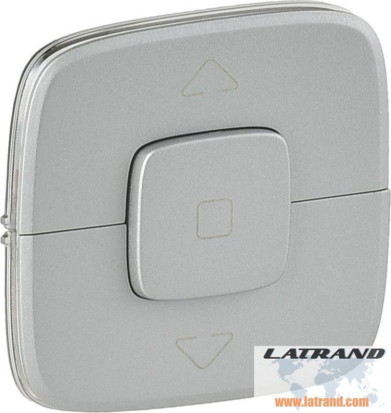 Лицев панел за ключ/бутон за щори цвят Алуминий Valena Allure Legrand - 755147
