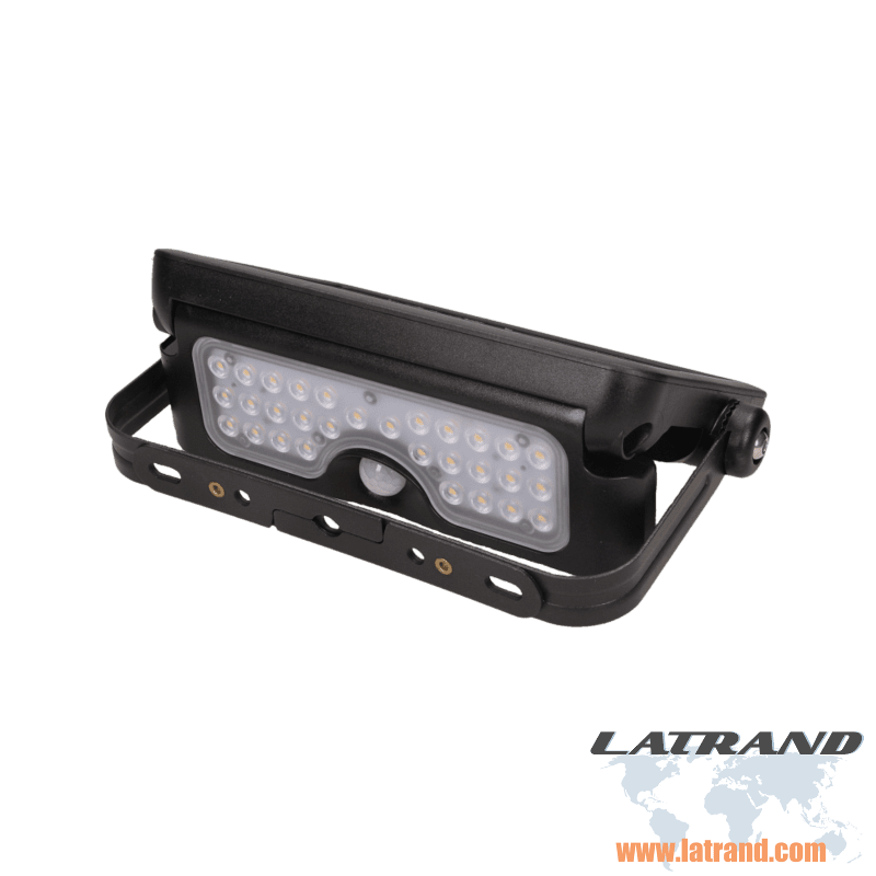 LUX LED  соларен прожектор със сензор за движение,5W, 500lm, IP65, 4000K, 2x1500mAh, черен - AD-SL-6108BLR4, ORNO