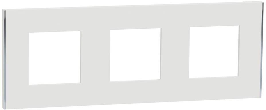 Лицева рамка 3х цвят Бял/Сребро Unica Déco SE, SCHNEIDER ELECTRIC, NU600640