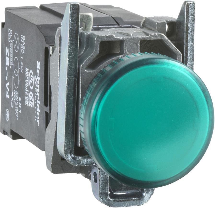 Сигнална лампа LED сглобена зелена 440...460Vac Ø22mm XB4 SE, SCHNEIDER ELECTRIC НИСКО НАПРЕЖЕНИЕ, XB4BV8B3