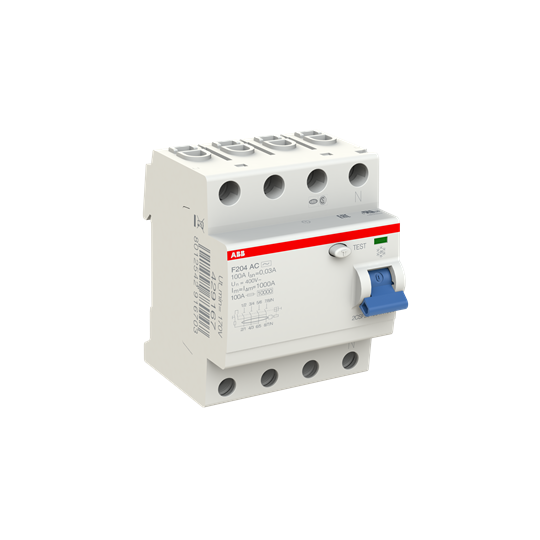 ДТЗ 4P 100A 30mА серия F204 тип AC ABB, 2CSF204001R1900