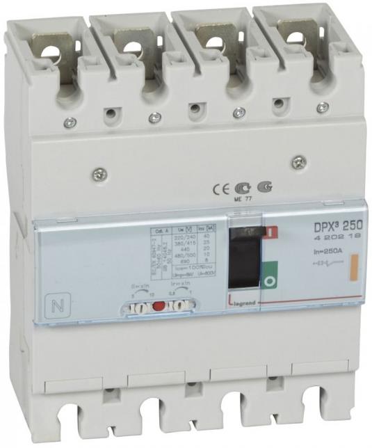 Автомат DPX3 250 TM 4P 250A 25кA регулируем (In x 0.8...1) Legrand, LEGRAND НИСКО НАПРЕЖЕНИЕ, 420219