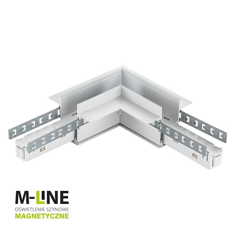Конектор за магнитни релси за вътрешен монтаж, хоризонтален M-LINE, бял, DPM, MTL-RLW