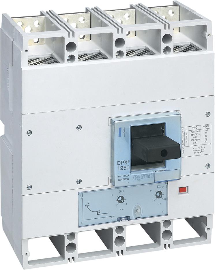 Автомат DPX3 1600 TM 4P 1000А 50кА регулируем (In x 0.8...1) Legrand, LEGRAND НИСКО НАПРЕЖЕНИЕ, 422270