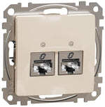 Розетка 2xRJ45 STP cat.6 S-One цвят Крем Sedna SE, SCHNEIDER ELECTRIC, SDD112462S