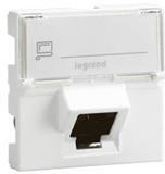 Розетка RJ45 STP cat.6A 2 мод. 45° излаз цвят бял Mosaic Legrand, LEGRAND, 76508