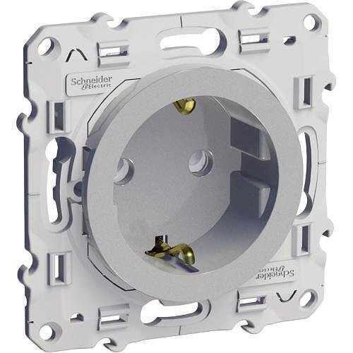 SCHNEIDER ELECTRIC - E010160016 Мех. контакт Odace ШУКО 2Р+Т, 10/16А 250V, алуминий