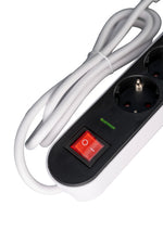 Разклонител с 4 Шуко контакта + USB A + USB C | 1.5 м кабел | Ключ ON/OFF | Модерен разклонител за дом и офис