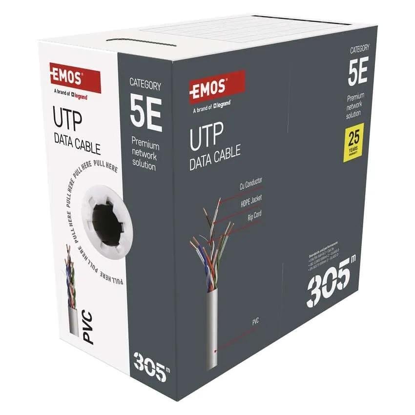 Кабел Cat.5e U/UTP PVC Eca сив – 305m EMOS